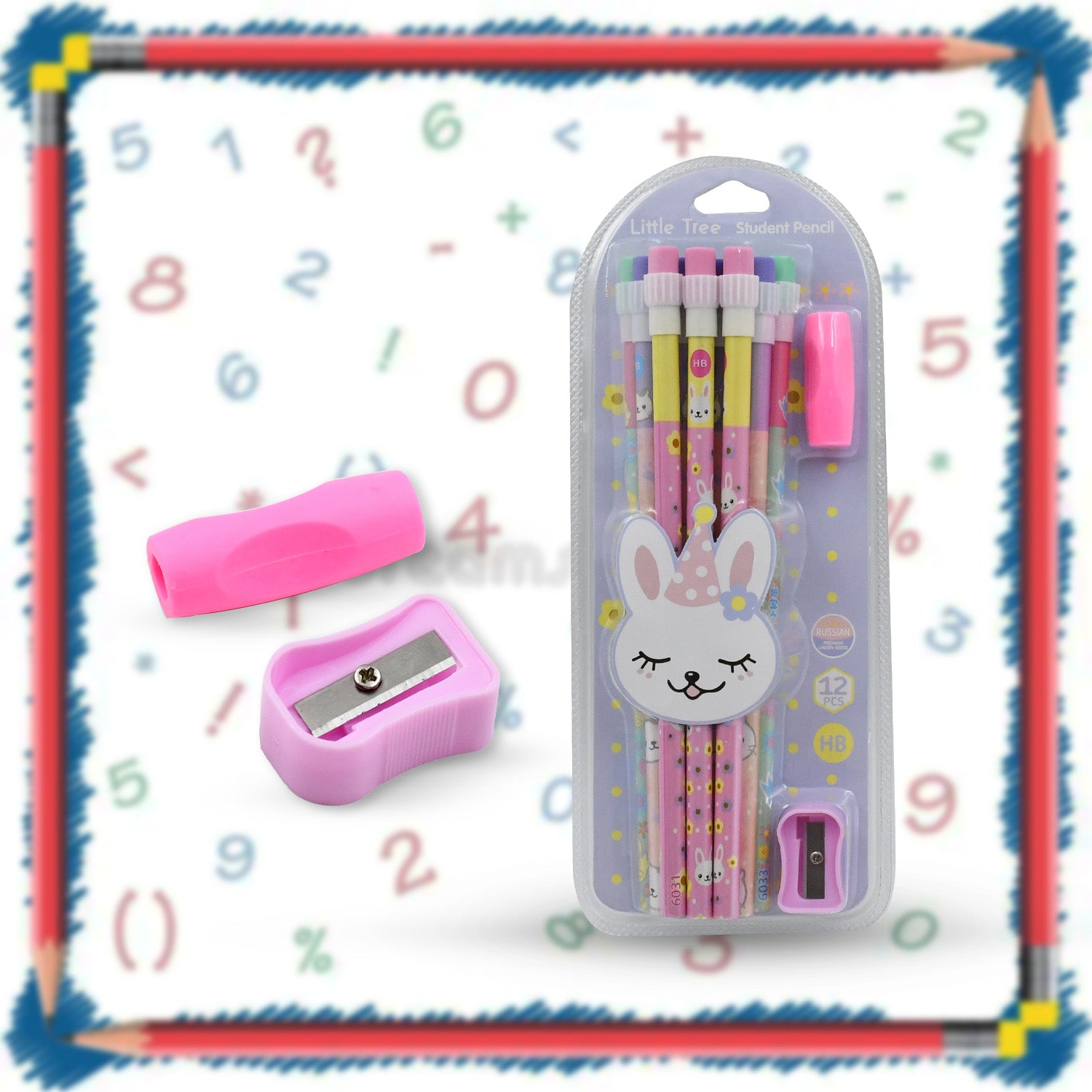 4396 Cute Rabbit Bear Drawing Graphite Writing Pencil Set with Pencil Sharpener & Eraser, Pencil and Eraser Set with Eraser for Kids, for Girls, Fancy School Stationary, Birthday Party Return Gift (14 Pc Set) 4396 Cute Rabbit Bear Drawing Graphite Writing Pencil Set with Pencil Sharpener & Eraser, Pencil and Eraser Set with Eraser for Kids, for Girls, Fancy School Stationary, Birthday Party Return Gift (14 Pc Set)